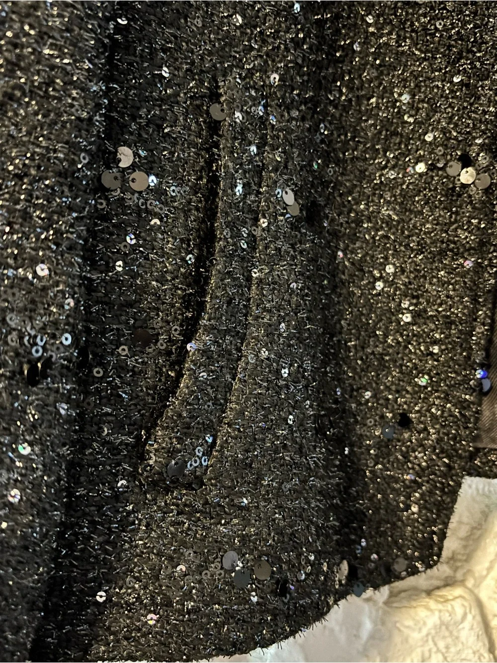 Zara Black Sequin Cropped Blazer